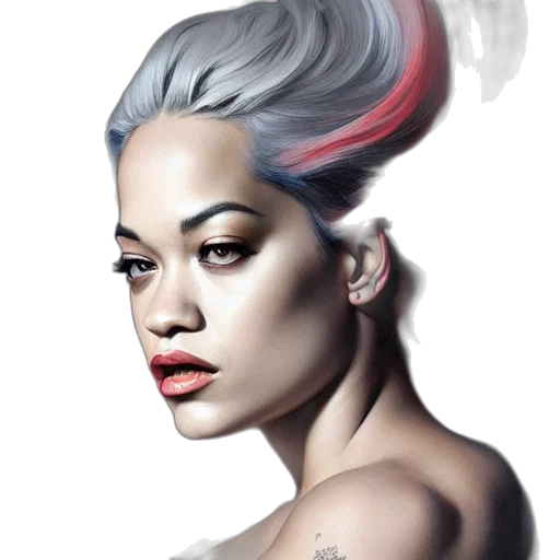 face, hair, photorealistic, concept art transparent PNG cut-out