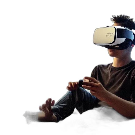 3d render, concept art, cyberpunk, teenage transparent PNG cut-out