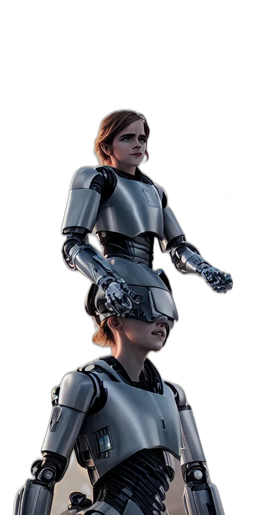 robot, jacket, staff, concept art transparent PNG cut-out