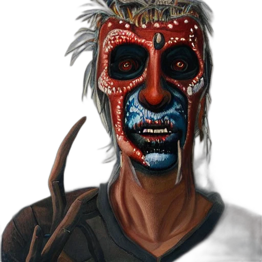 mask, face, staff, creature transparent PNG cut-out