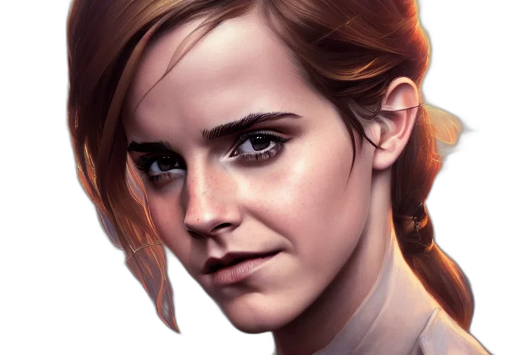 face, comic book art, concept art, photorealistic transparent PNG cut-out