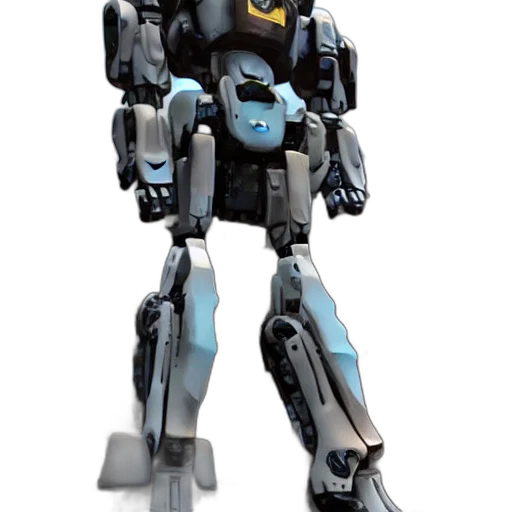robot, weapon, concept art, 3d render transparent PNG cut-out