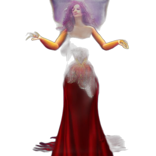 dress, crown, staff, concept art transparent PNG cut-out