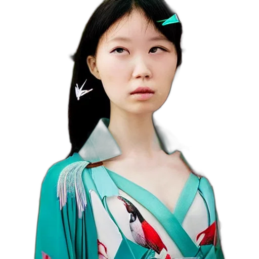 dress, face, jewelry, staff transparent PNG cut-out