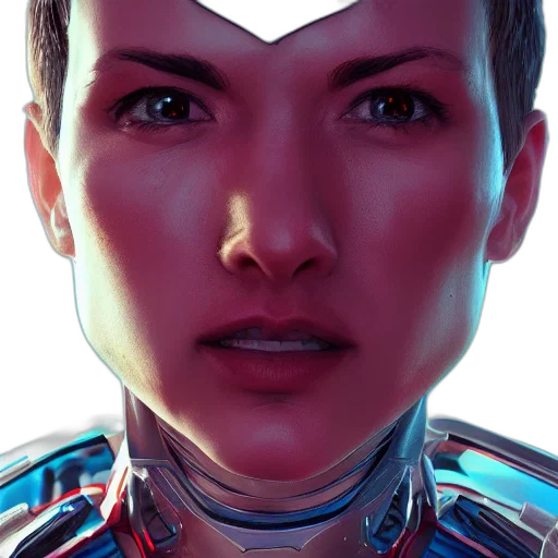 robot, face, jewelry, cyberpunk transparent PNG cut-out