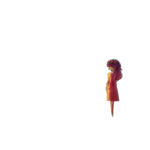 dress, robot, staff, hair transparent PNG cut-out