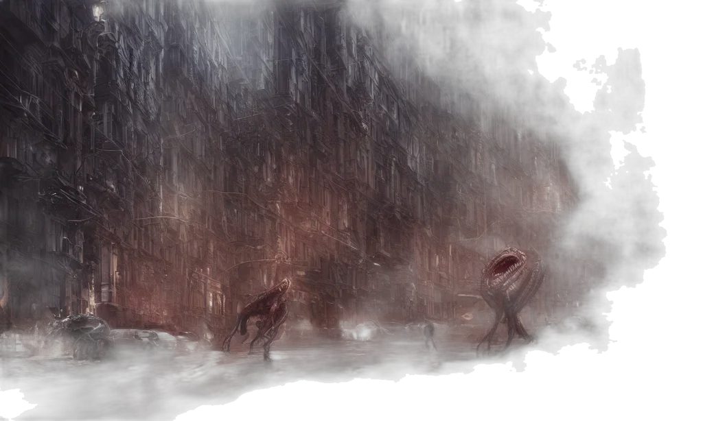 umbrella, creature, dragon, sword transparent PNG cut-out