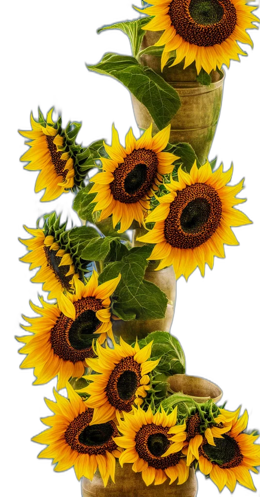 flower, crown, staff, 3d render transparent PNG cut-out