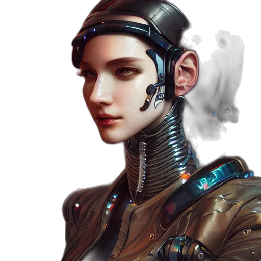 robot, face, cyberpunk, concept art transparent PNG cut-out