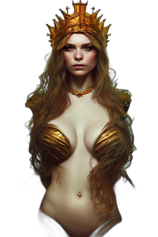 crown, jewelry, dress, fantasy art transparent PNG cut-out
