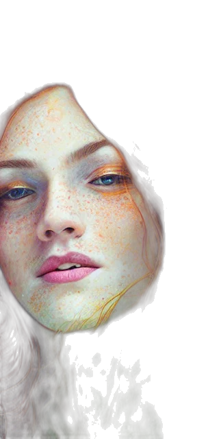 face, mask, crown, photorealistic transparent PNG cut-out