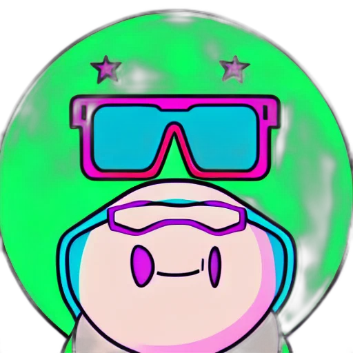 hat, cartoon, vaporwave, pixel art transparent PNG cut-out