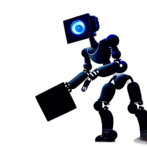 robot, staff, weapon, 3d render transparent PNG cut-out