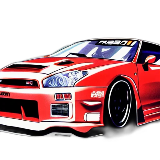 car, photorealistic, anime, 3d render transparent PNG cut-out