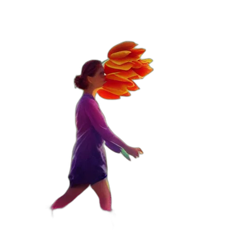 flower, umbrella, staff, dress transparent PNG cut-out