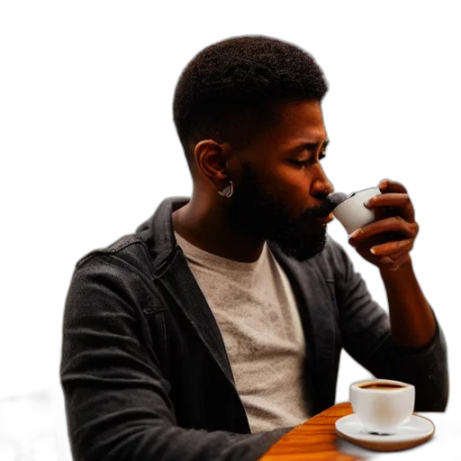 face, photorealistic, black, man transparent PNG cut-out