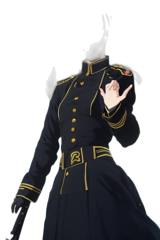 jacket, dress, staff, hat transparent PNG cut-out