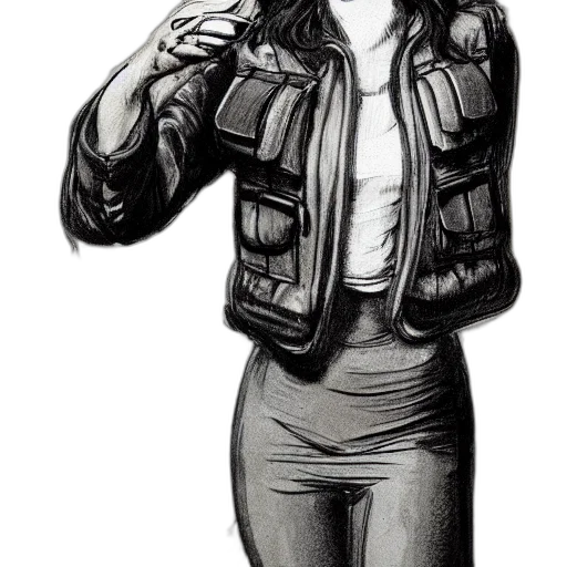 jacket, comic book art, concept art, pencil sketch transparent PNG cut-out