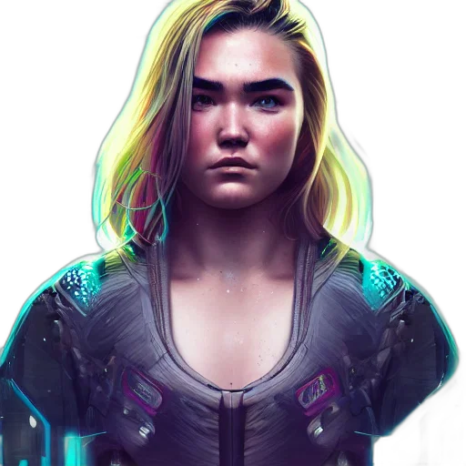 face, jacket, cyberpunk, concept art transparent PNG cut-out