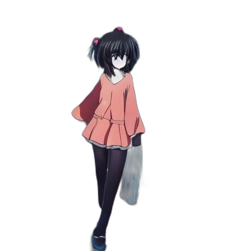 dress, jacket, staff, creature transparent PNG cut-out