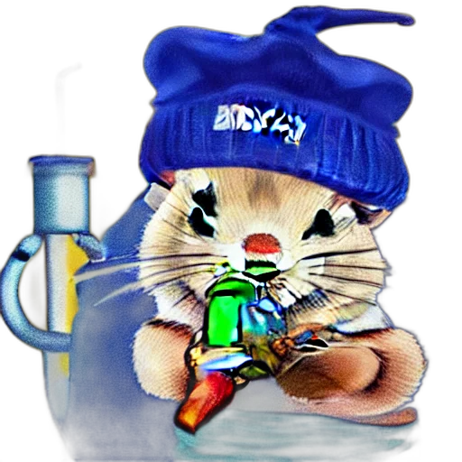 bottle, hat, animal, photorealistic transparent PNG cut-out
