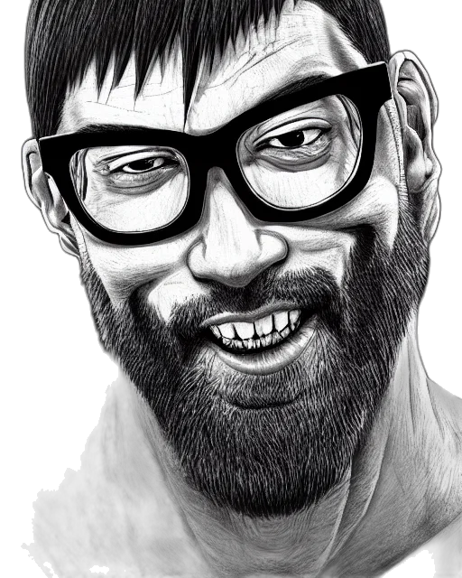 face, comic book art, cartoon, pencil sketch transparent PNG cut-out