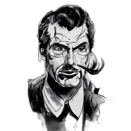 face, comic book art, concept art, cartoon transparent PNG cut-out