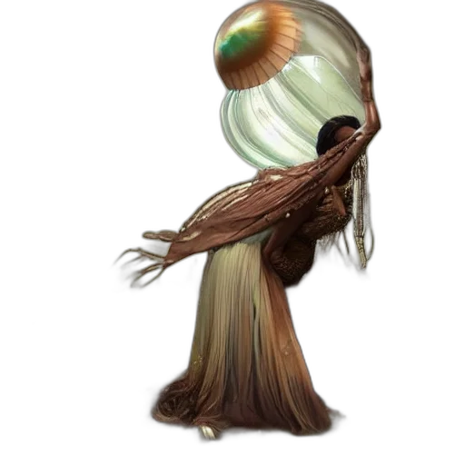hair, creature, staff, hat transparent PNG cut-out
