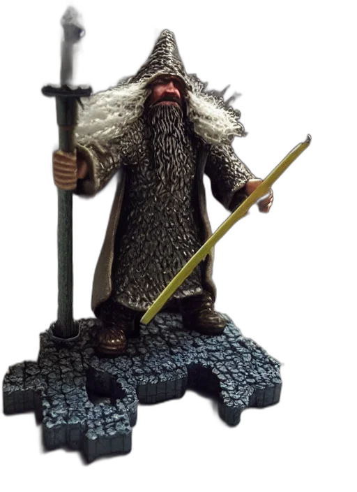sword, staff, fantasy art, 3d render transparent PNG cut-out
