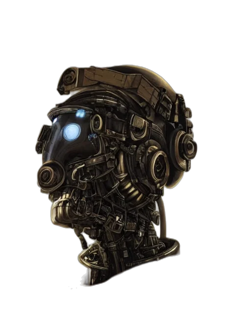 robot, mask, face, crown transparent PNG cut-out
