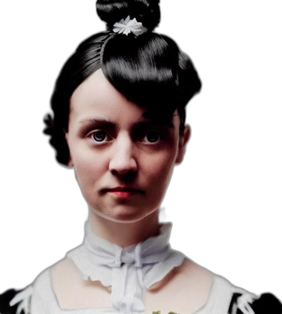 face, dress, staff, photorealistic transparent PNG cut-out