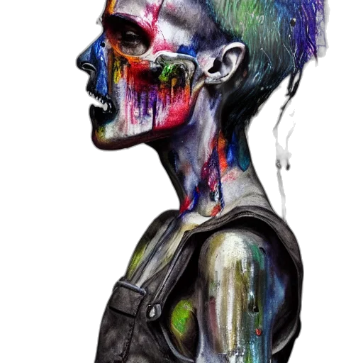 face, mask, jacket, cyberpunk transparent PNG cut-out