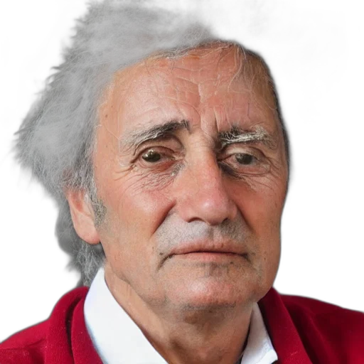 face, hair, jacket, staff transparent PNG cut-out