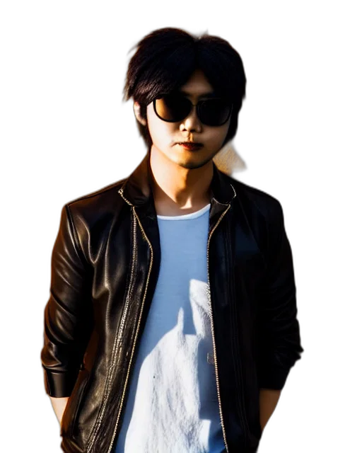 jacket, staff, face, photorealistic transparent PNG cut-out