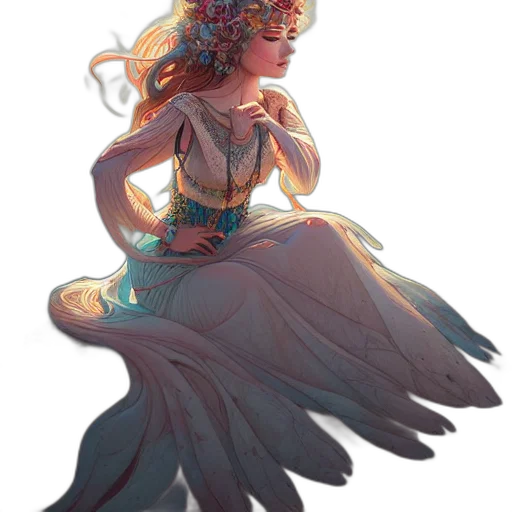 dress, crown, dragon, concept art transparent PNG cut-out