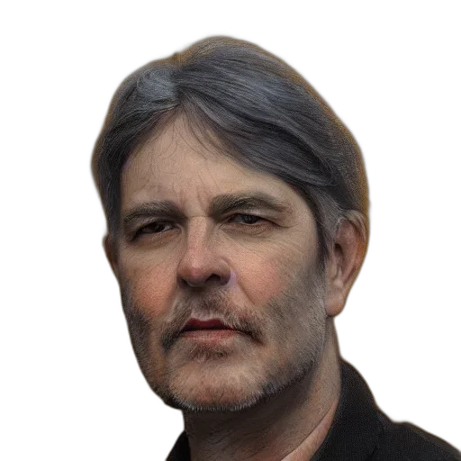 face, hair, staff, jacket transparent PNG cut-out