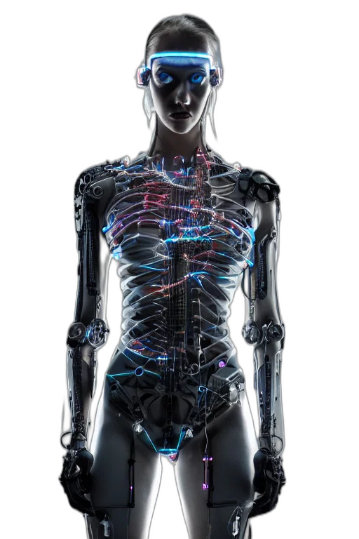robot, dress, cyberpunk, concept art transparent PNG cut-out