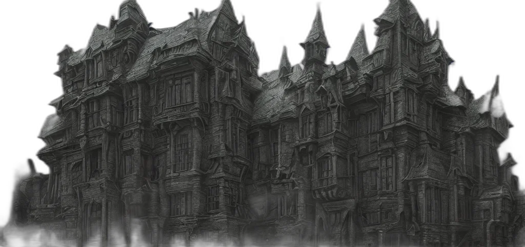 building, concept art, fantasy art, 3d render transparent PNG cut-out