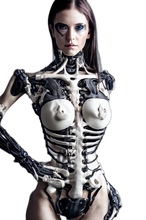 robot, dress, cyberpunk, 3d render transparent PNG cut-out