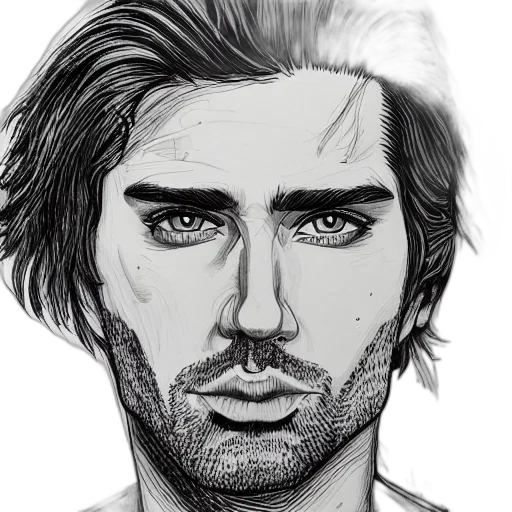 face, hair, photorealistic, cartoon transparent PNG cut-out