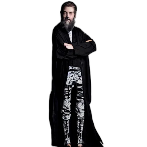 jacket, cyberpunk, monochrome, dark transparent PNG cut-out