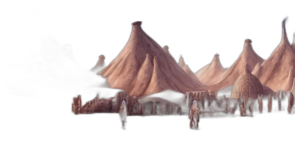 umbrella, building, concept art, fantasy art transparent PNG cut-out