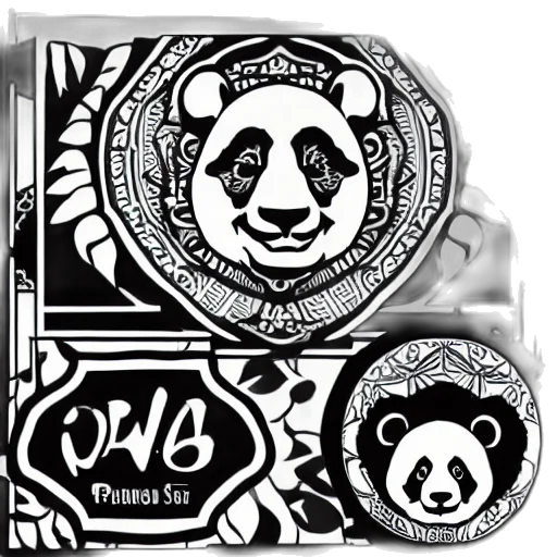 monochrome, panda, png, logo transparent PNG cut-out