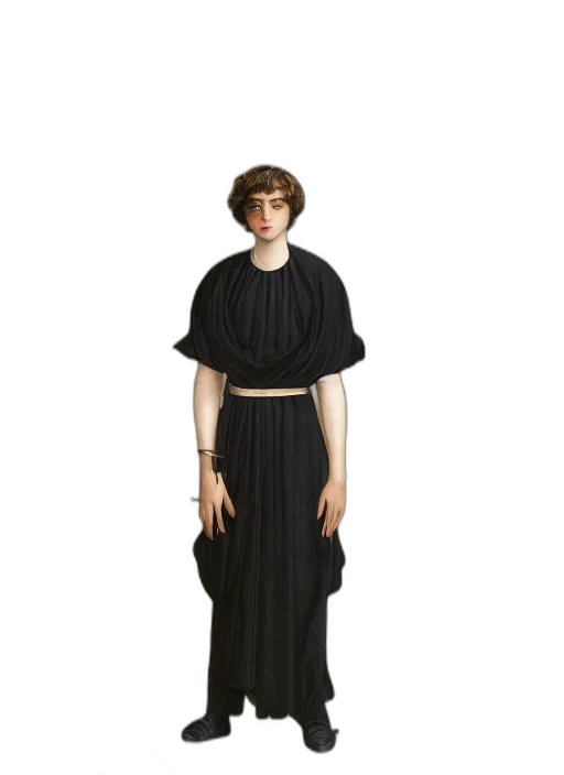 dress, dark, hyperreal, portrait transparent PNG cut-out