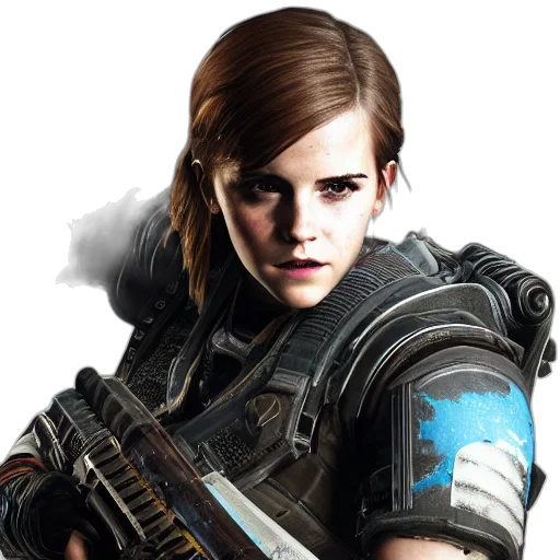 weapon, face, concept art, photorealistic transparent PNG cut-out
