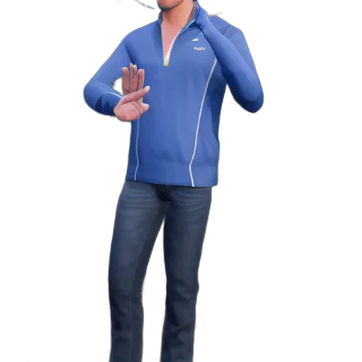 jacket, staff, 3d render, concept art transparent PNG cut-out
