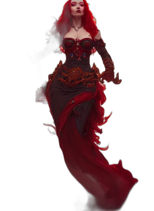 dress, fantasy art, concept art, comic book art transparent PNG cut-out