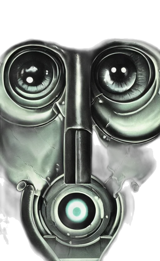 robot, mask, face, concept art transparent PNG cut-out