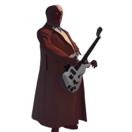 jacket, robot, staff, weapon transparent PNG cut-out
