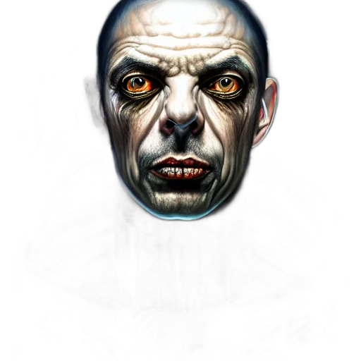 face, mask, creature, photorealistic transparent PNG cut-out